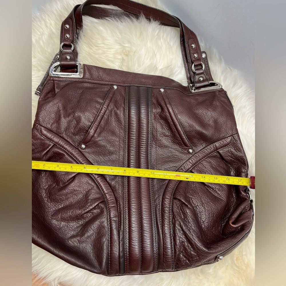 B Makowsky  Merlot Leather Genuine Leather Double Straps/ Shoulder bag/ - Picture 11 of 17